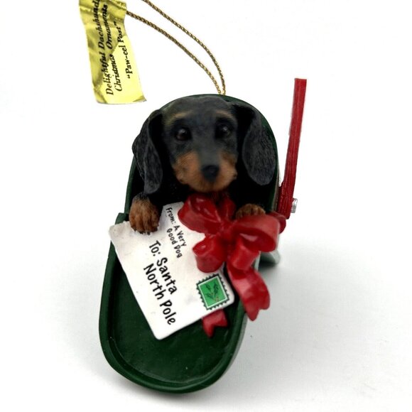 Danbury Mint Delightful Dachshunds Christmas Ornament PAW-CEL POST - Picture 2 of 10